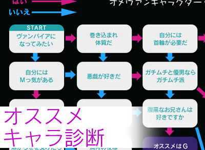 オメガヴァンパイア CHARACTER DIAGNOSIS オススメキャラクター診断ページ